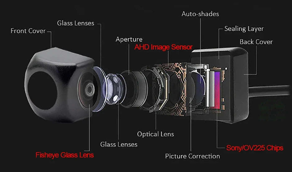 170 Degree Night Vision Rear View Camera-Black Camera