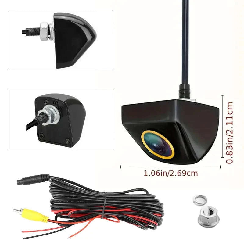 170° Fisheye Car Rearview Camera AHD/CVBS with Adjustable Lines-017-BK-CVBS / 12 V