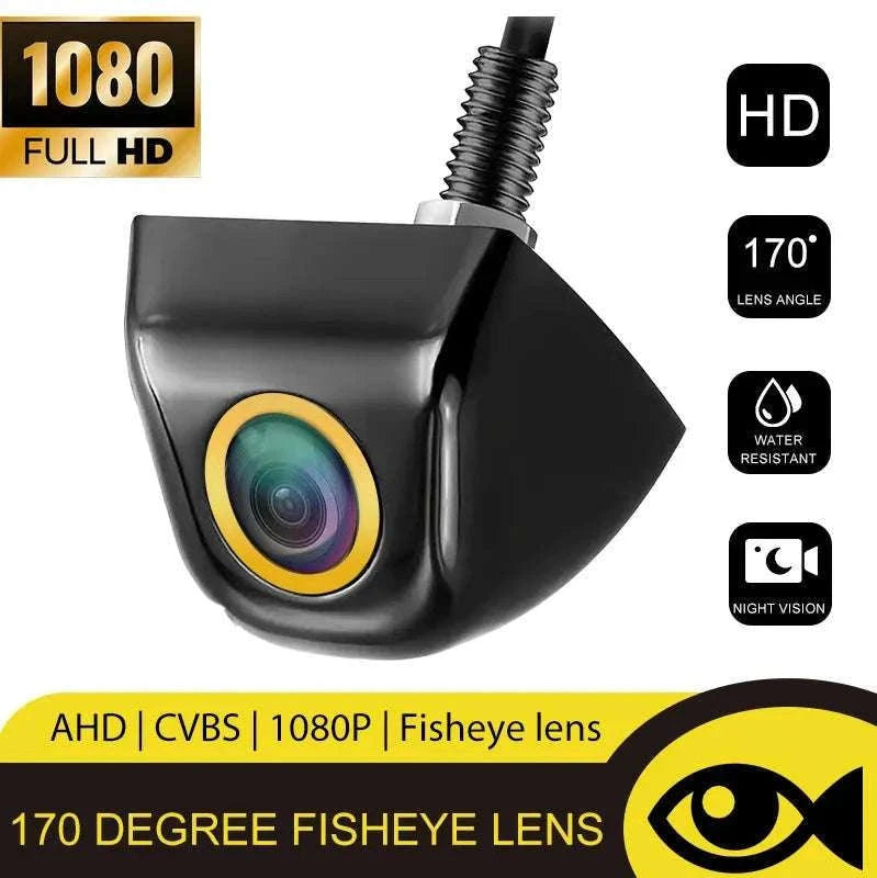 170° Fisheye Car Rearview Camera AHD/CVBS with Adjustable Lines-017-BK-CVBS / 12 V
