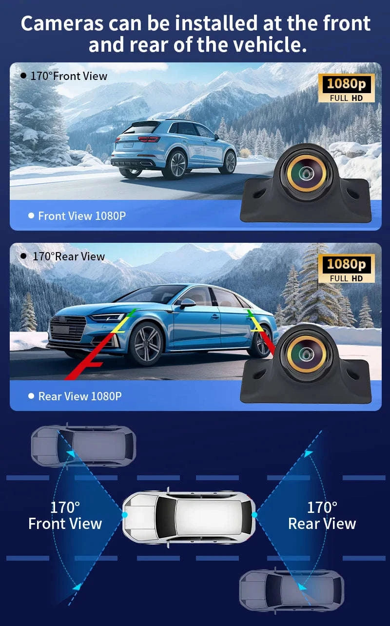 170° HD Car Rear View Camera with Night Vision and Guiding Line-017F-AHD720P-1080P / 12 V