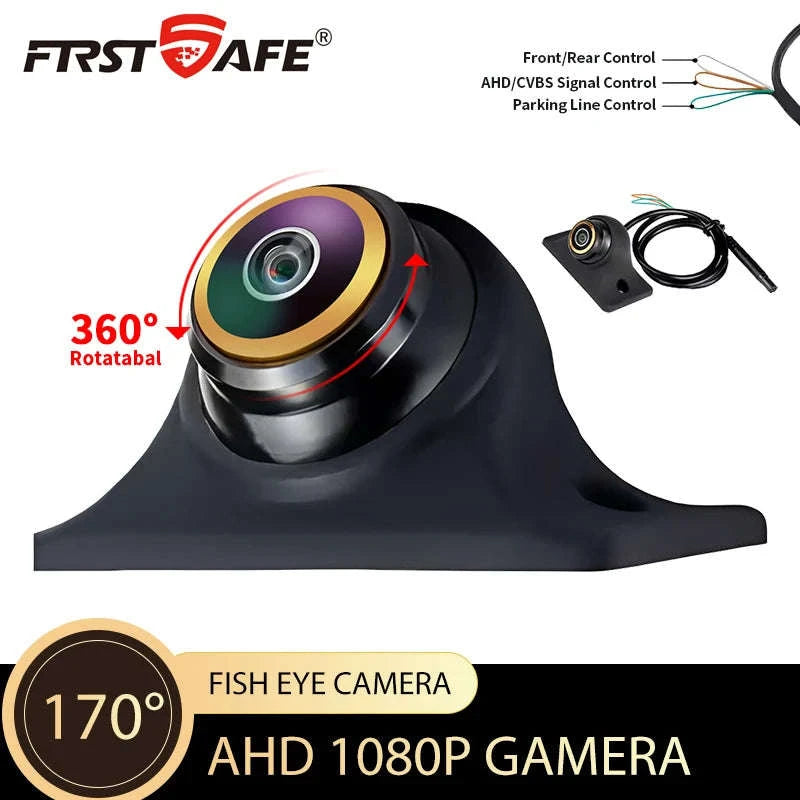 170° HD Car Rear View Camera with Night Vision and Guiding Line-017F-AHD720P-1080P / 12 V