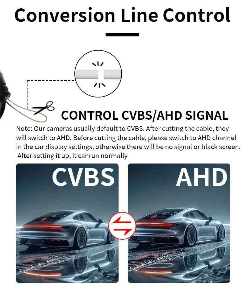 170° Wide Angle Brake Light Reverse Camera for VW T5 Transporter-CVBS-AHD / 12 V