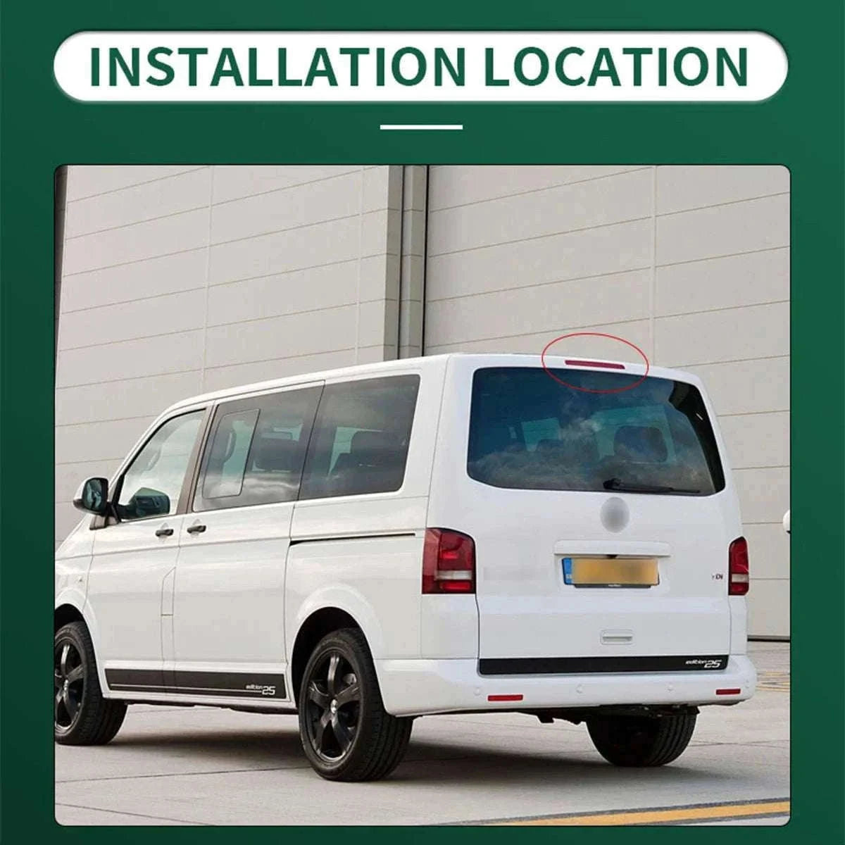 170° Wide Angle Brake Light Reverse Camera for VW T5 Transporter-CVBS-AHD / 12 V