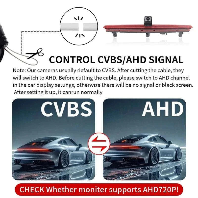 170° Wide Angle Brake Light Reverse Camera for VW T5 Transporter-CVBS-AHD / 12 V