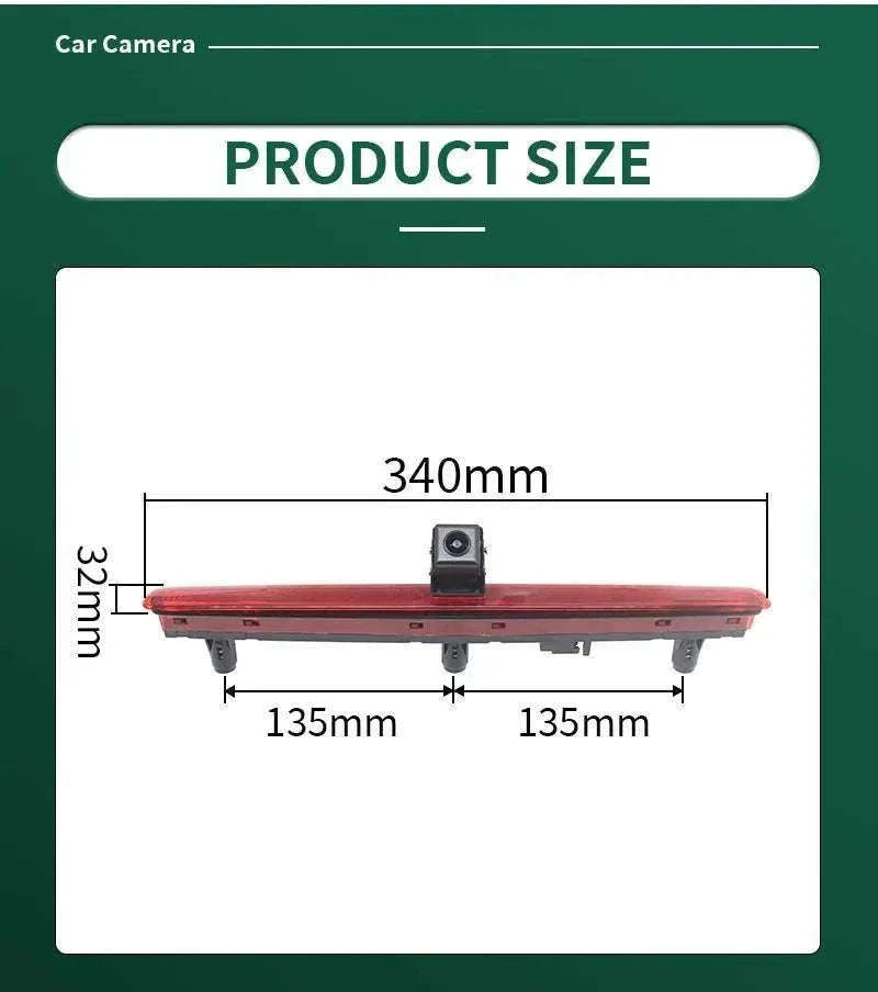 170° Wide Angle Brake Light Reverse Camera for VW T5 Transporter-CVBS-AHD / 12 V