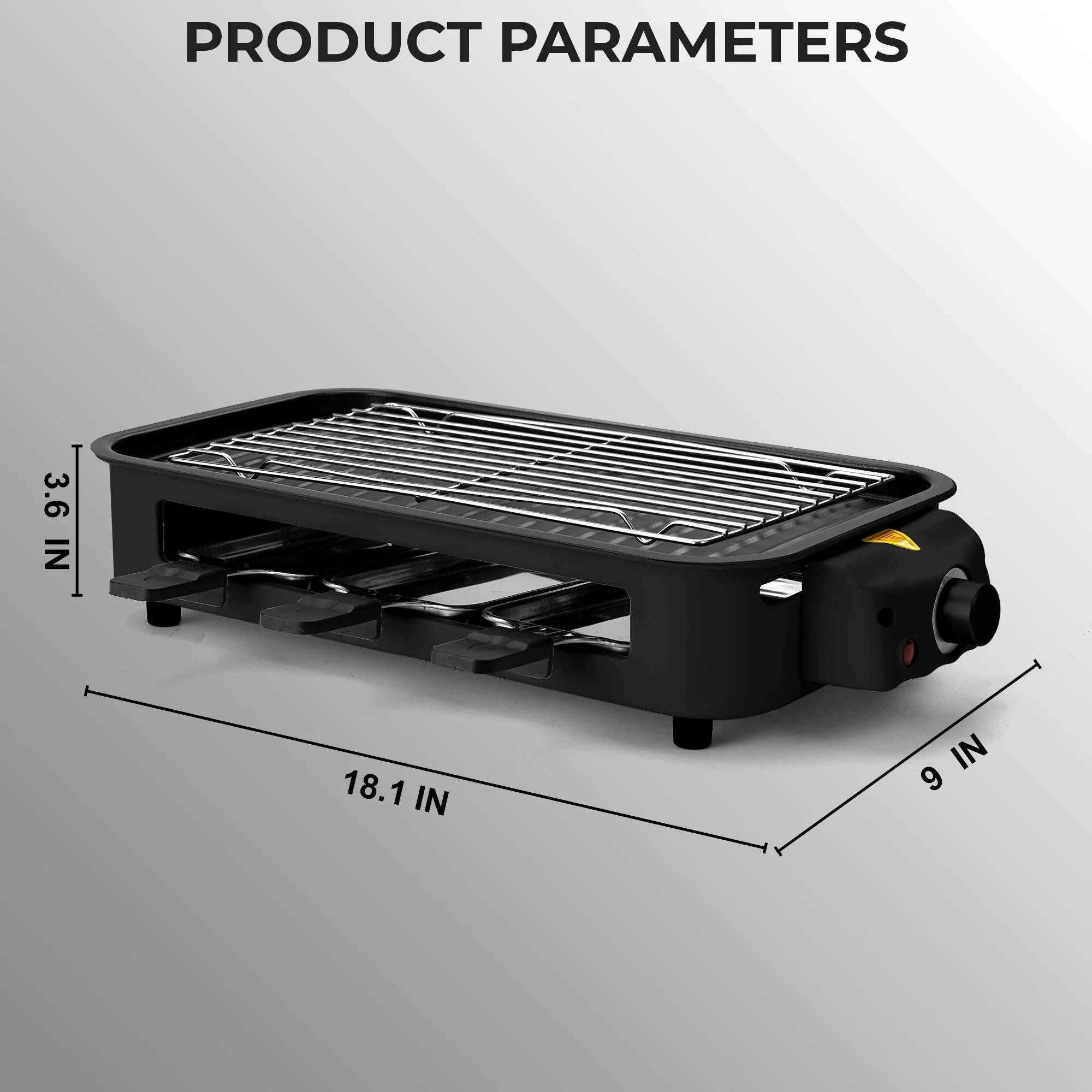1700W 2-in-1 Smokeless Electric Indoor Grill with Removable Non-Stick Plates-1700w / United States
