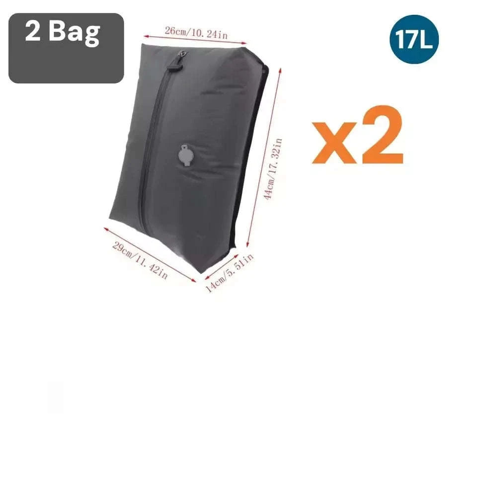 17L Vacuum Compression Bag with Air Pump for Travel Storage-1 bag 1 pump black / China Mainland