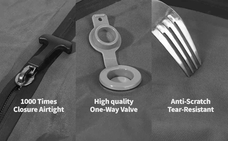 17L Vacuum Compression Bag with Air Pump for Travel Storage-1 bag 1 pump black / China Mainland