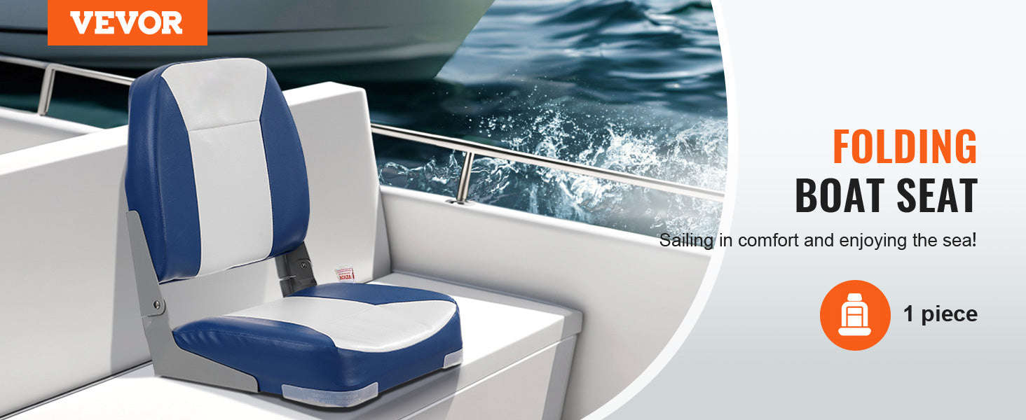 18.9-Inch Low Back Folding Boat Seat-1 pc / United States