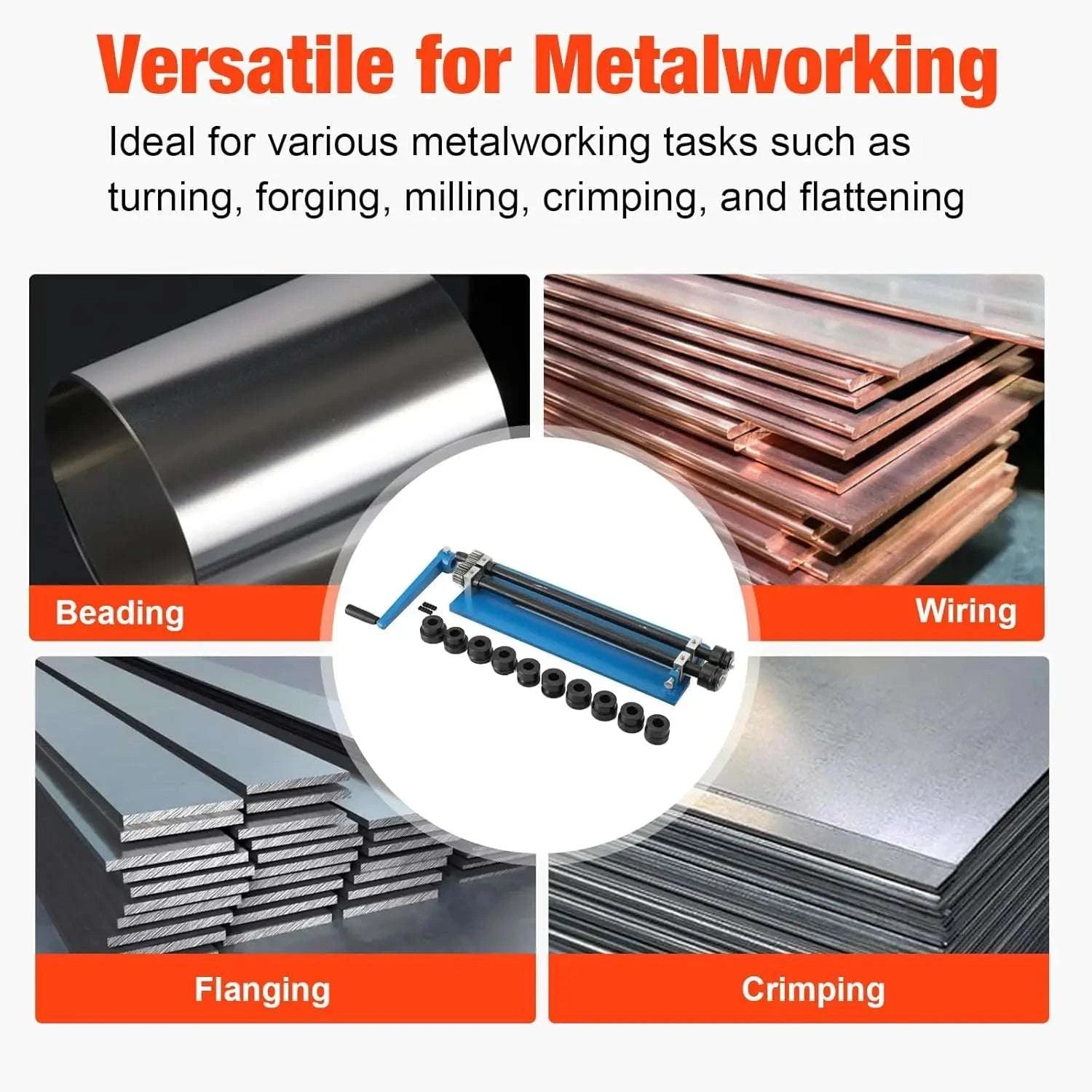 18-Inch Sheet Metal Bead Roller with 6 Dies Manual Forming Machine-United States