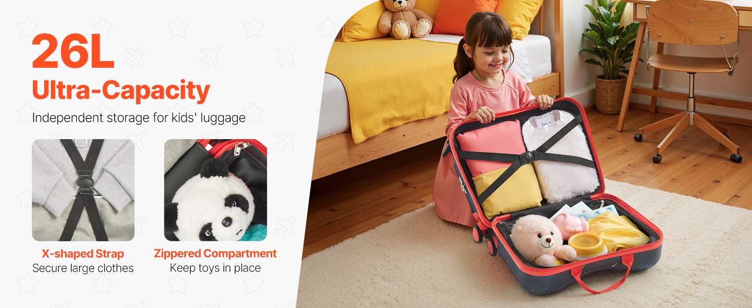 18'' Kids Ride-On Luggage 26L Carry-On Scooter Suitcase-18inch / spain