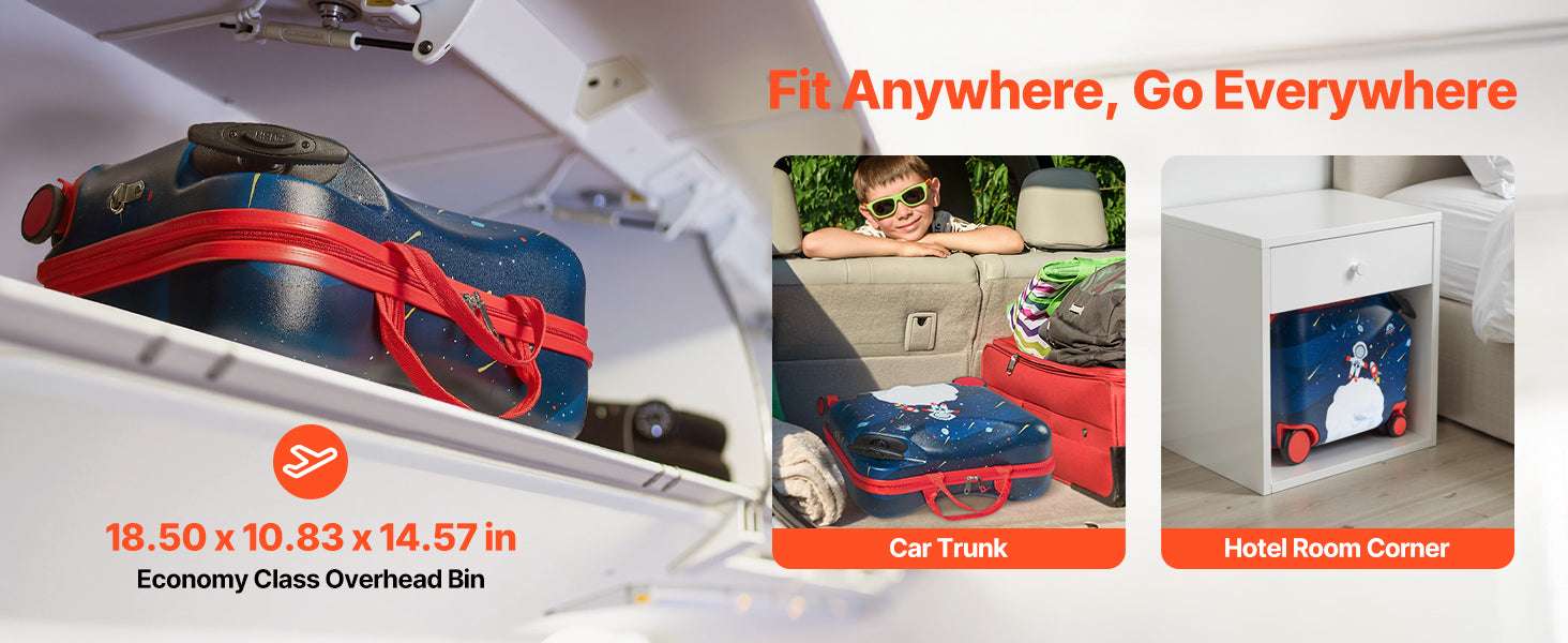 18'' Kids Ride-On Luggage 26L Carry-On Scooter Suitcase-18inch / spain