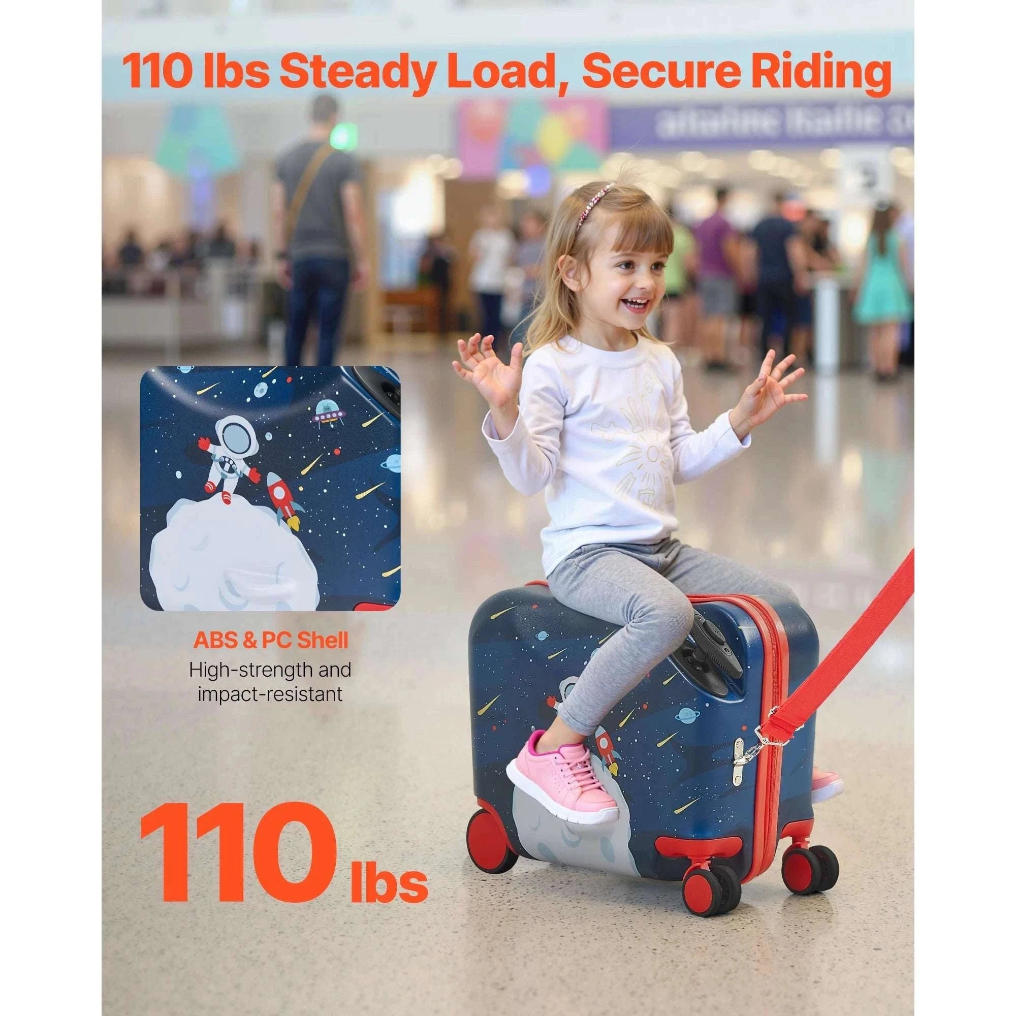 18'' Kids Ride-On Luggage 26L Carry-On Scooter Suitcase-18inch / spain