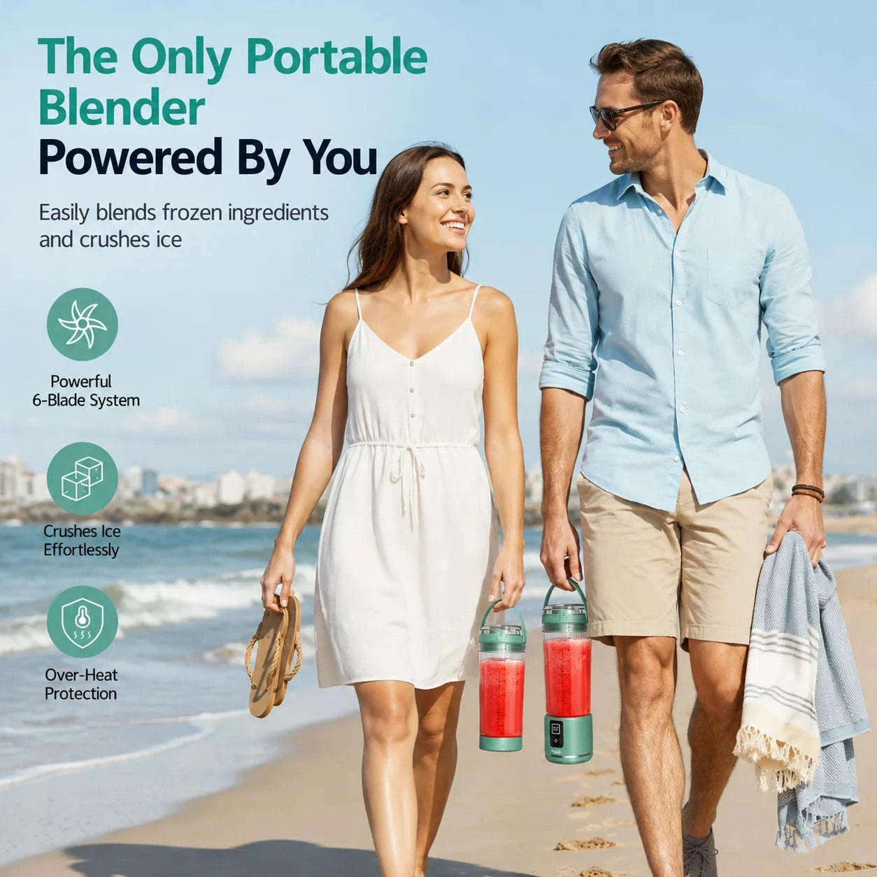 18 oz Portable Cordless USB-C Rechargeable Personal Blender-United States