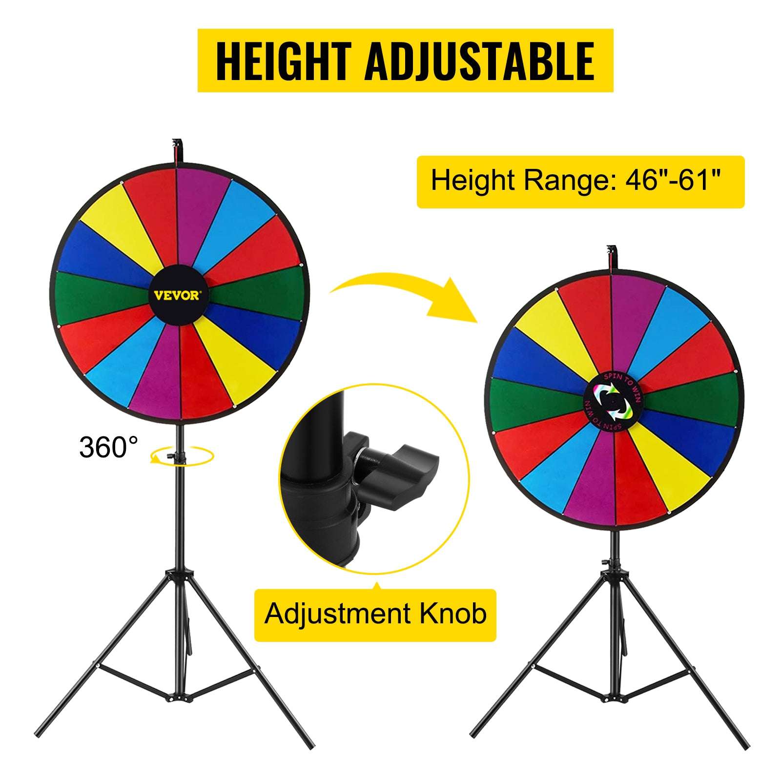 18" Prize Wheel with Stand – 14 Slot Dry Erase Spinning Game-18 Inch Prize Wheel / Round / CZECH REPUBLIC