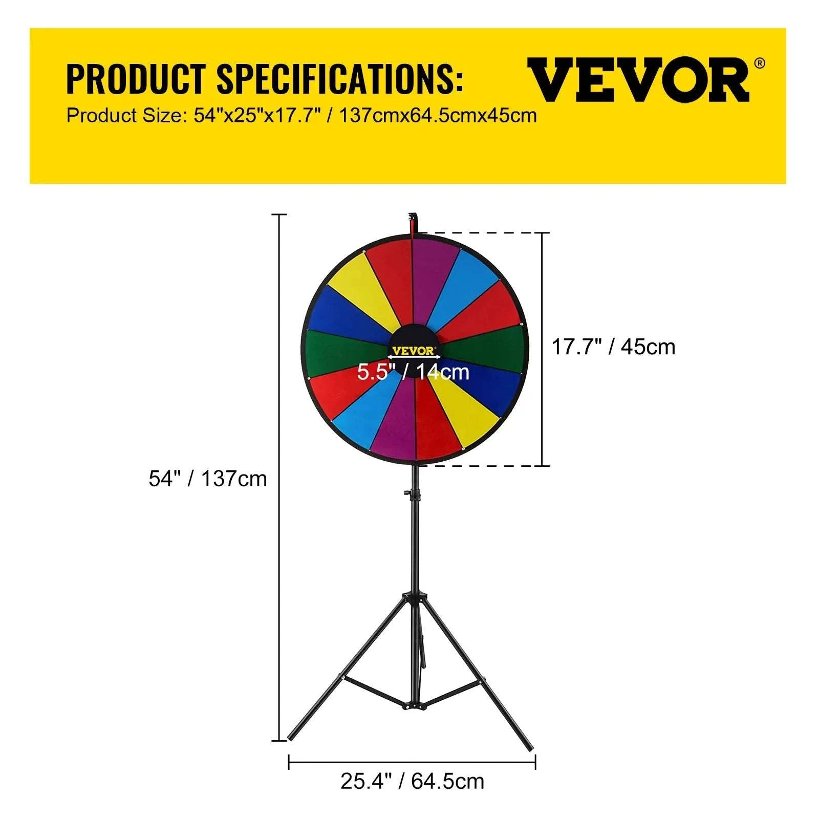 18" Prize Wheel with Stand – 14 Slot Dry Erase Spinning Game-18 Inch Prize Wheel / Round / CZECH REPUBLIC