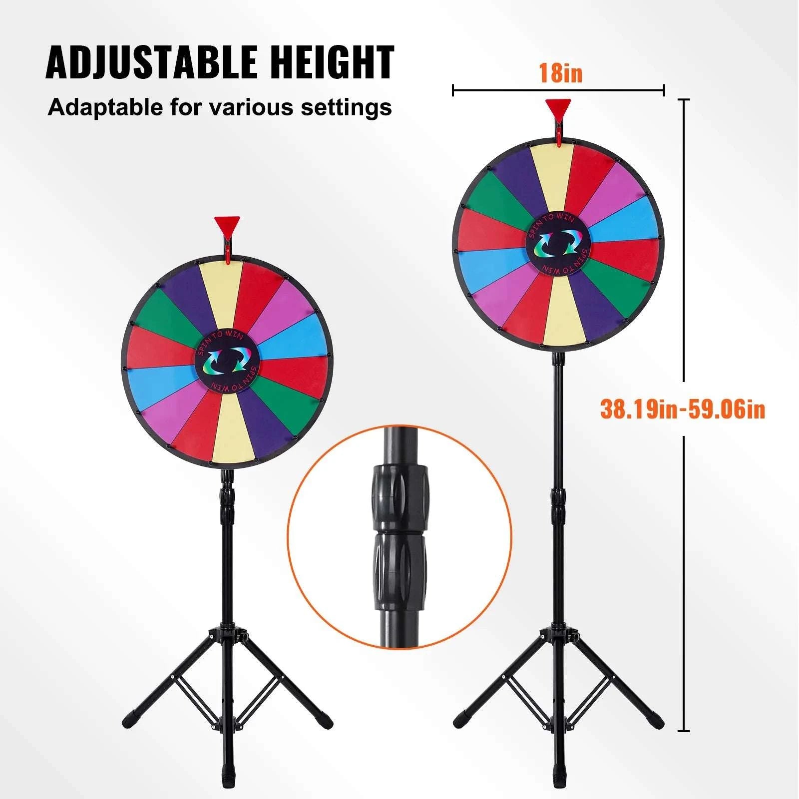 18" Prize Wheel with Stand – 14 Slot Dry Erase Spinning Game-24 Inch Prize Wheel / GERMANY