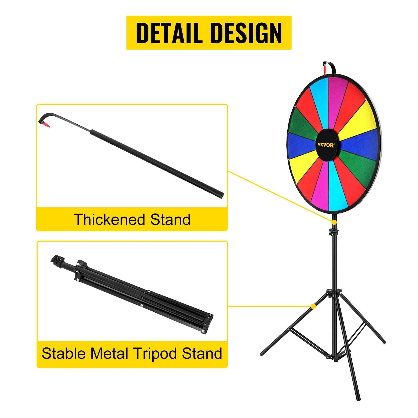 18" Prize Wheel with Stand – 14 Slot Dry Erase Spinning Game-24 Inch Prize Wheel / GERMANY