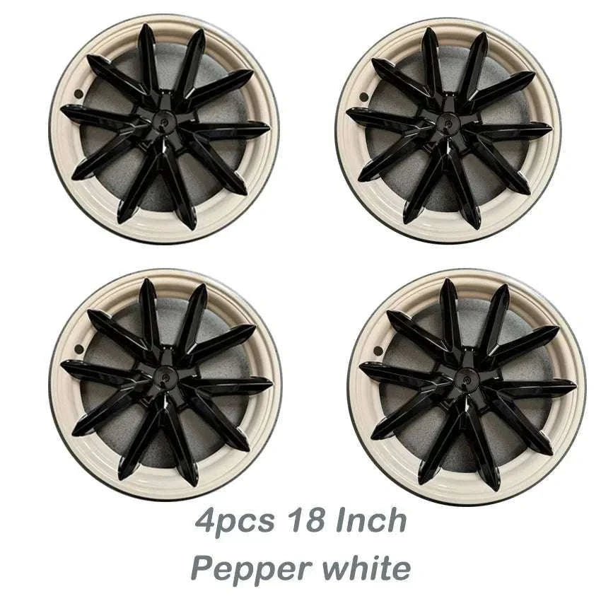 18" Tesla Model 3 Hubcap Set (2017–2023) Full Wheel Covers 4PCS-Gloss Black
