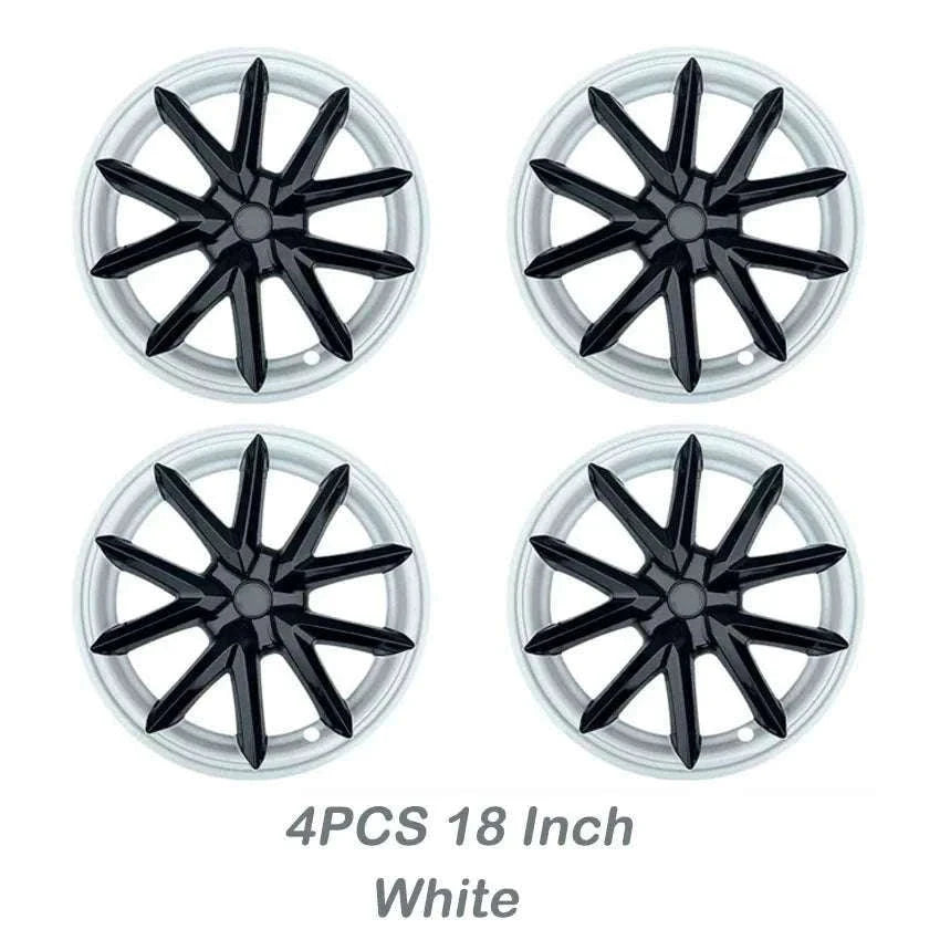 18" Tesla Model 3 Hubcap Set (2017–2023) Full Wheel Covers 4PCS-Gloss Black