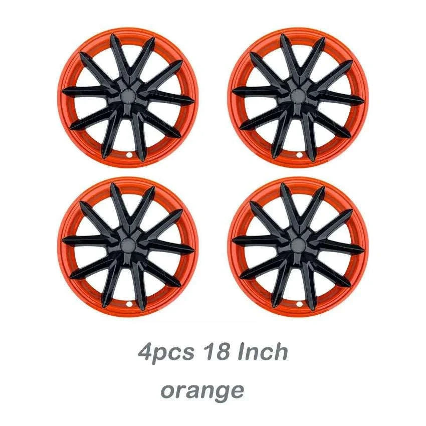 18" Tesla Model 3 Hubcap Set (2017–2023) Full Wheel Covers 4PCS-Gloss Black