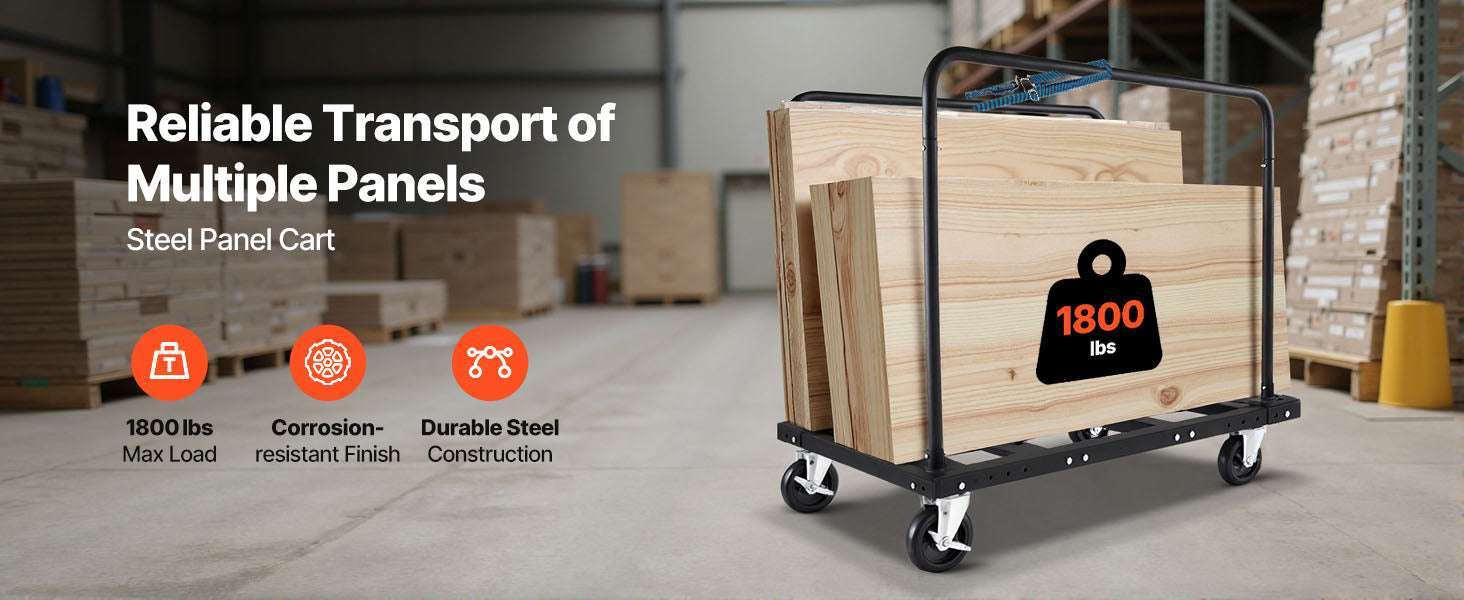1800 lb Drywall Panel Dolly Cart with Swivel Casters & Strap-1800 LBS / spain
