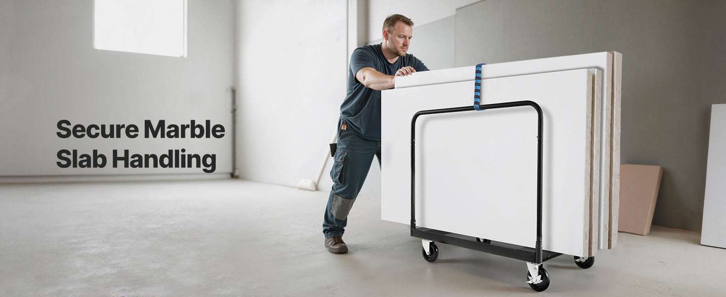 1800 lbs Drywall Panel Dolly Cart with Wheels & Tie-Down Strap-1500 LBS / Poland