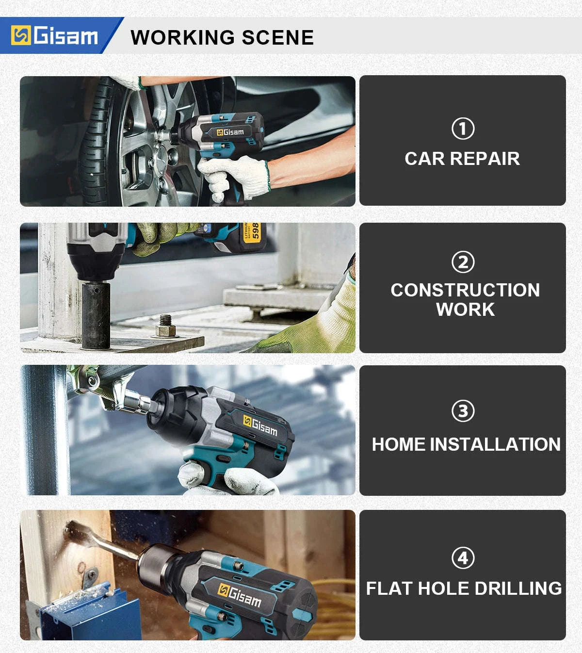 1800N.M Brushless Electric Impact Wrench for 18V Makita Batteries-2 Battery / GERMANY