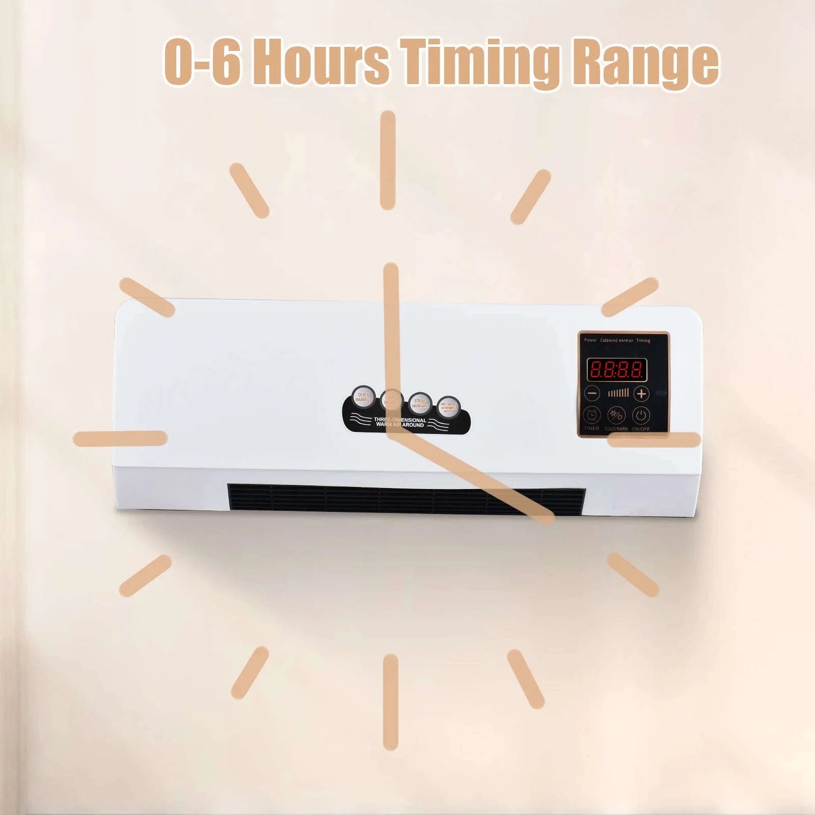 1800W Heater and Fan Combo Wall Mounted Electric Heater Fan with Remote-WHITE / United States