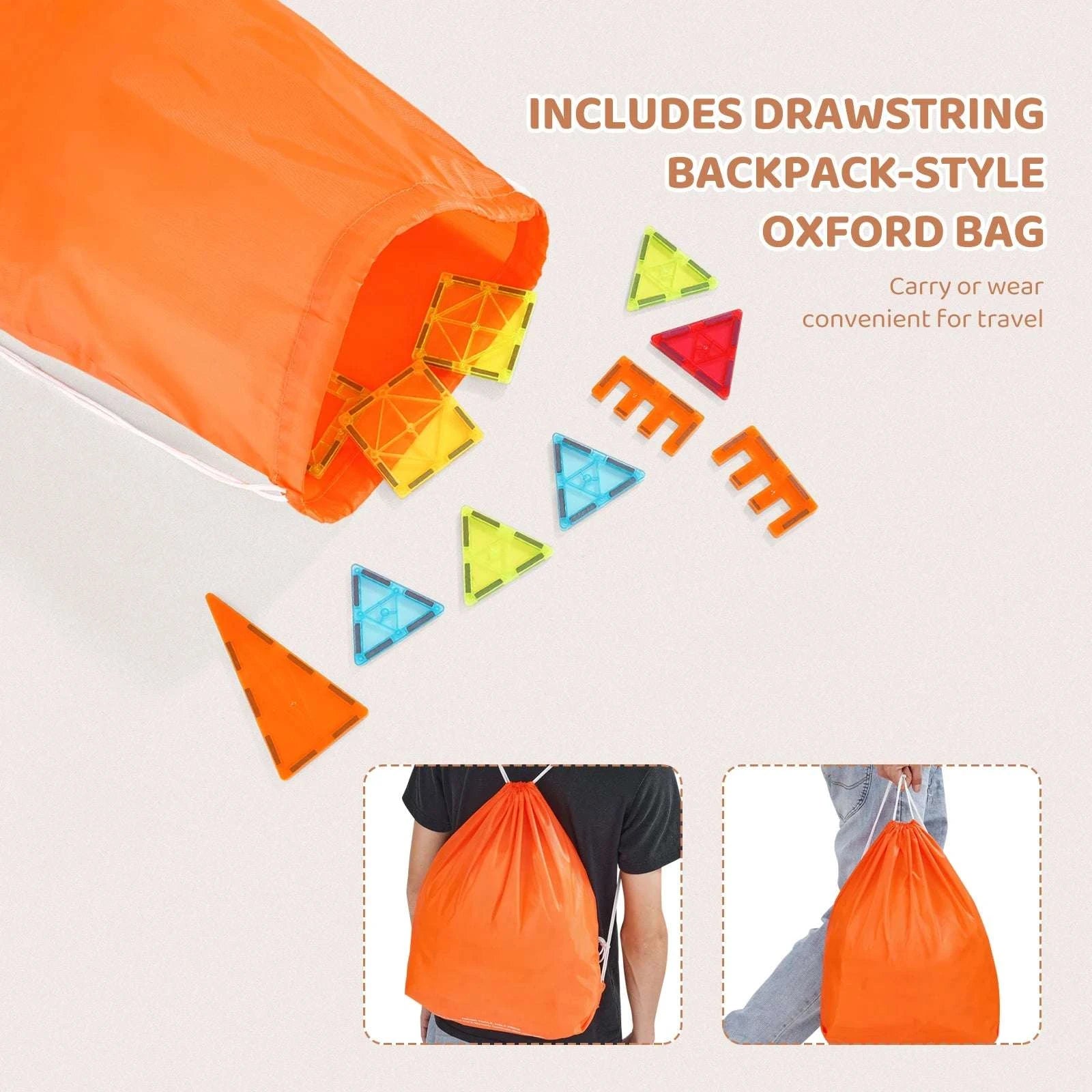 180PCS Magnetic Building Tiles Set with Storage Bag for Kids-180 PCS / United States