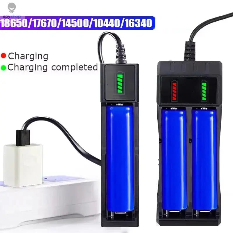 18650 Battery Charger 1/2/4 Slots Dual 18650 Charging 3.7V Rechargeable Lithium Battery USB Charger For 16340 14500 18650 Spy-shop.com