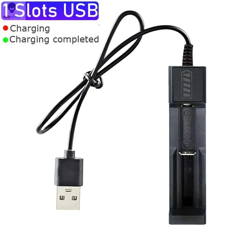18650 Battery Charger 1/2/4 Slots Dual 18650 Charging 3.7V Rechargeable Lithium Battery USB Charger For 16340 14500 18650 Spy-shop.com
