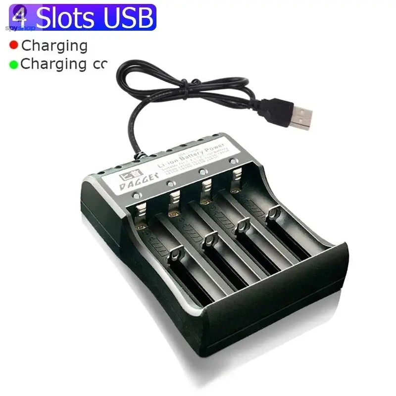 18650 Battery Charger 1/2/4 Slots Dual 18650 Charging 3.7V Rechargeable Lithium Battery USB Charger For 16340 14500 18650 Spy-shop.com