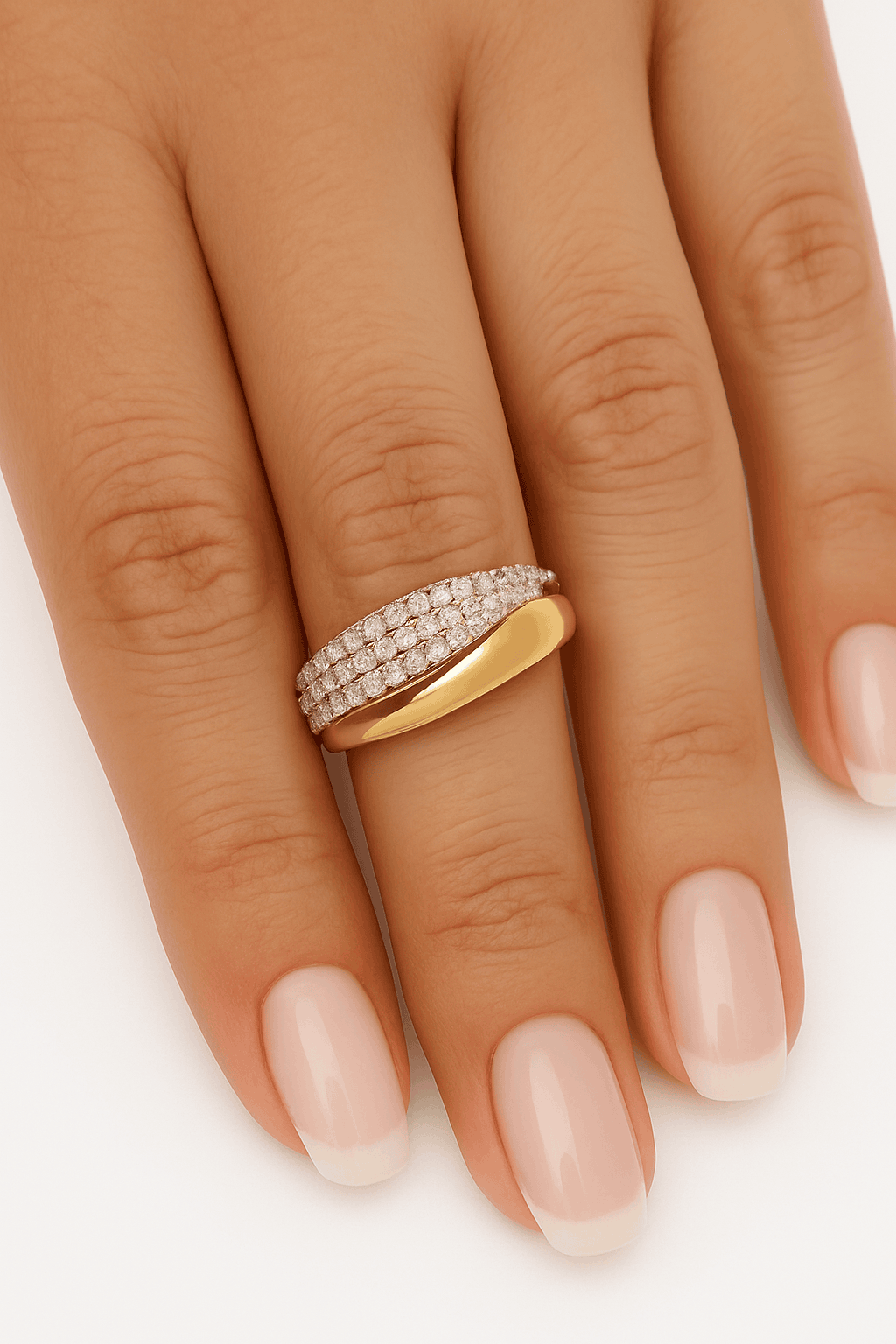 18K Gold Plated Sun Ring with Natural Stone-JZ0020
