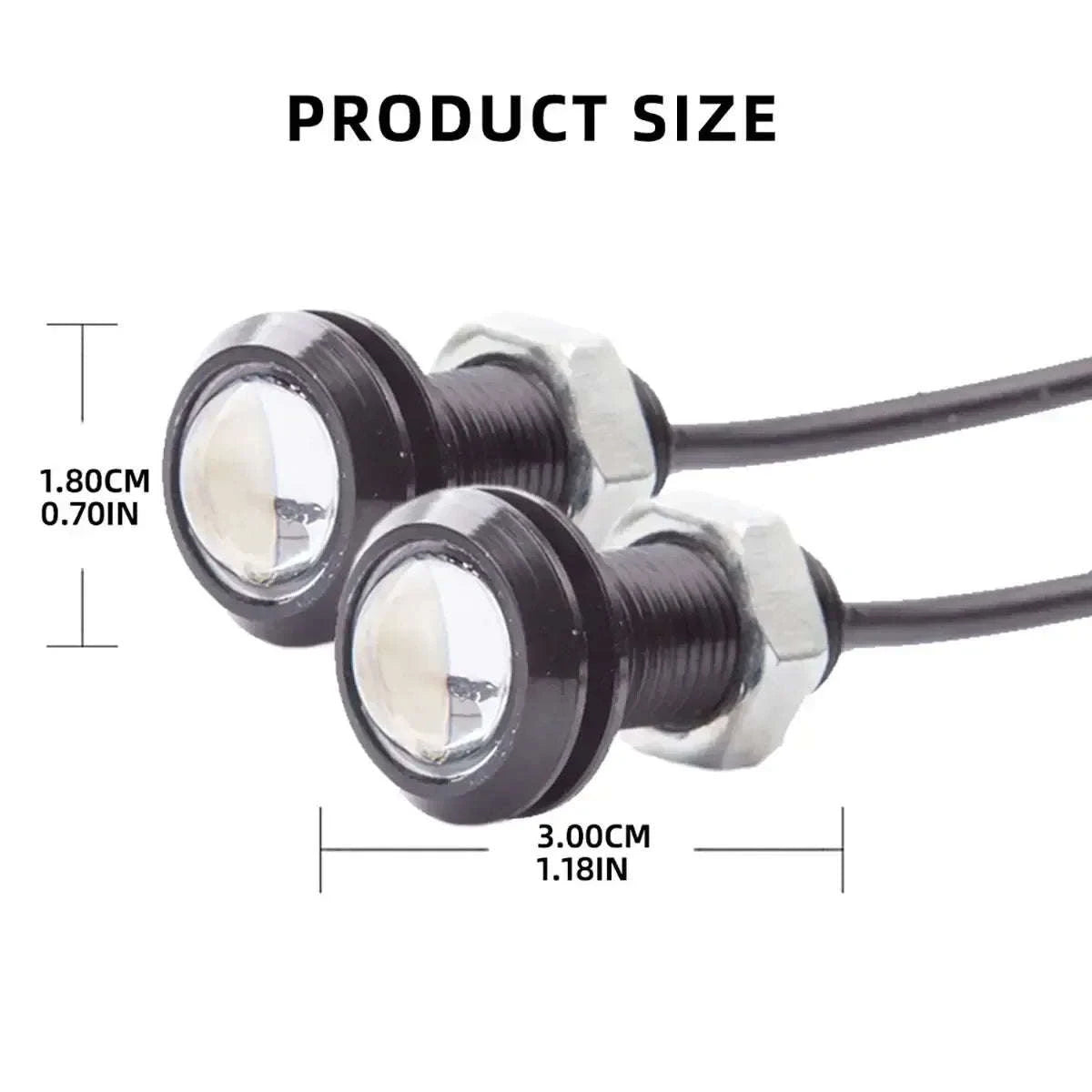 18mm Universal LED Driving Lights 12V-Green / 10pcs
