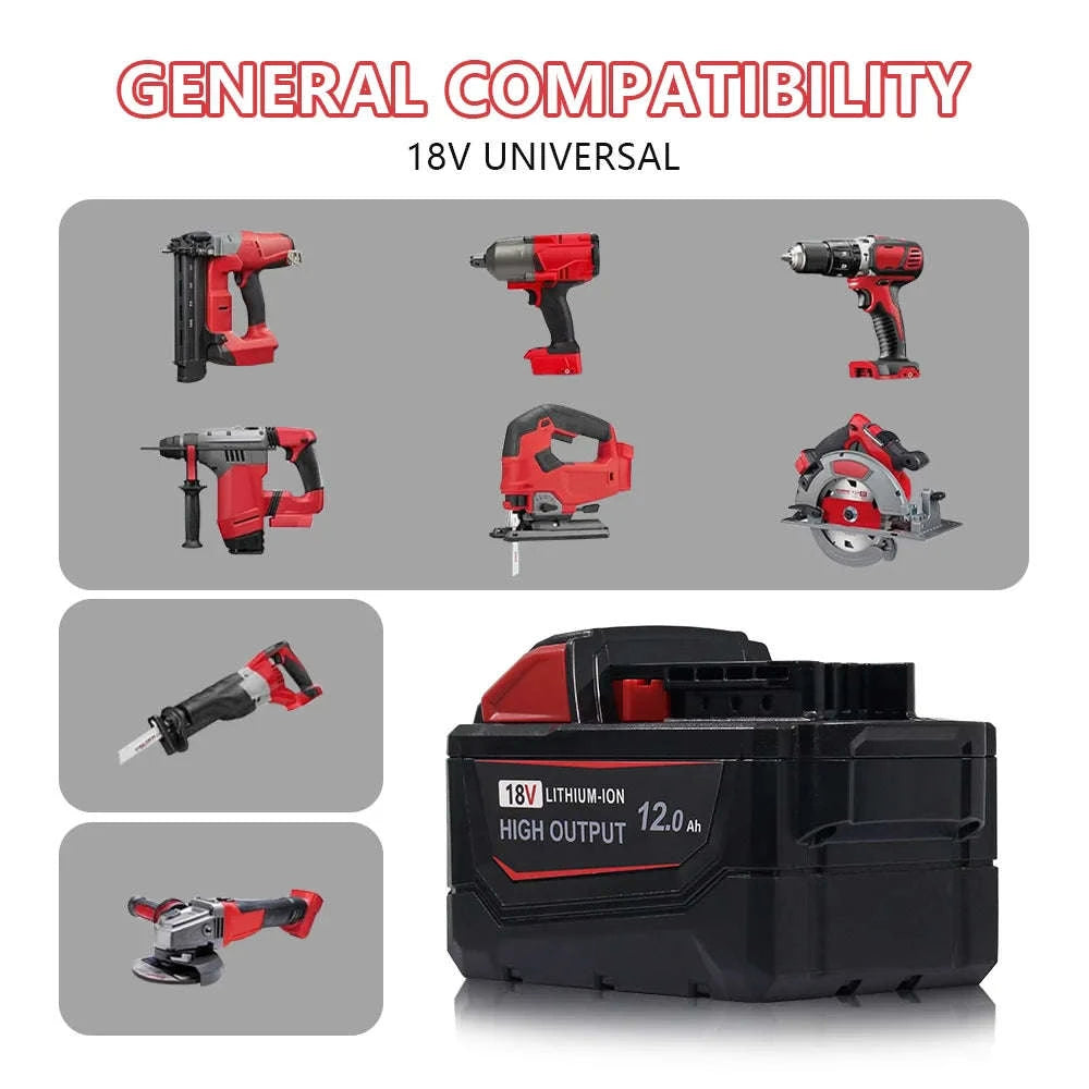18V 12000mAh Li-ion Replacement Battery Pack for Cordless Tools-M18-12AH / 20V / 4PCS|United States