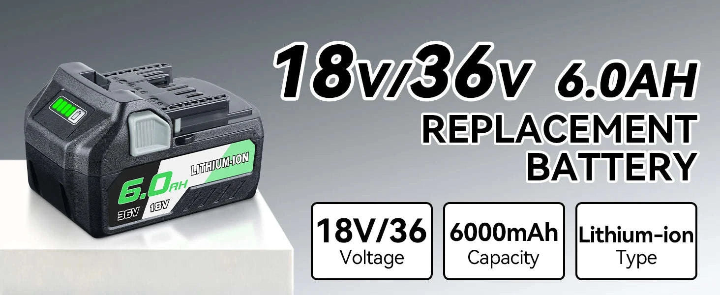 18V/36V 6.0Ah Lithium Battery Replacement for Cordless Tools-for Metabo / 18V-36V / United States