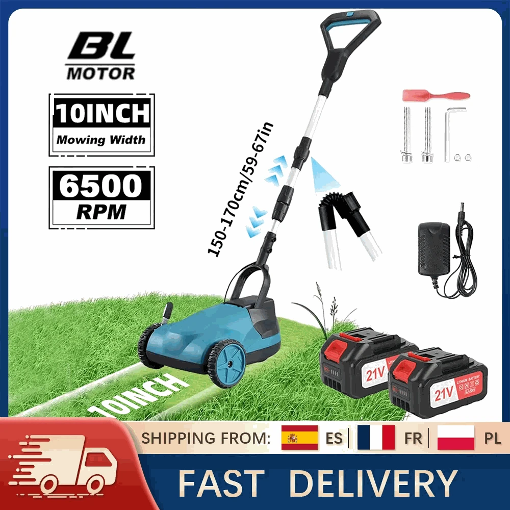 18V Cordless Brushless Grass Trimmer with Adjustable Height & Pole-1 pc battery / EU / france