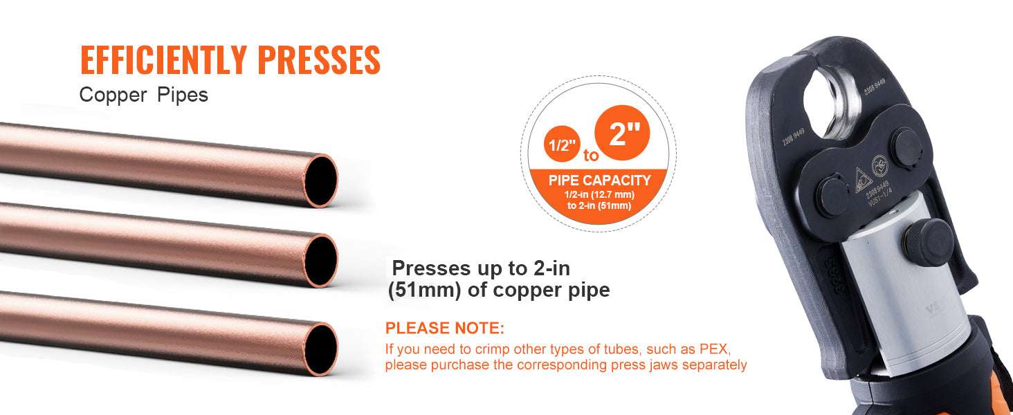 18V Electric Pipe Press Tool Kit with 6 Jaws, Dual Battery & Charger-United States
