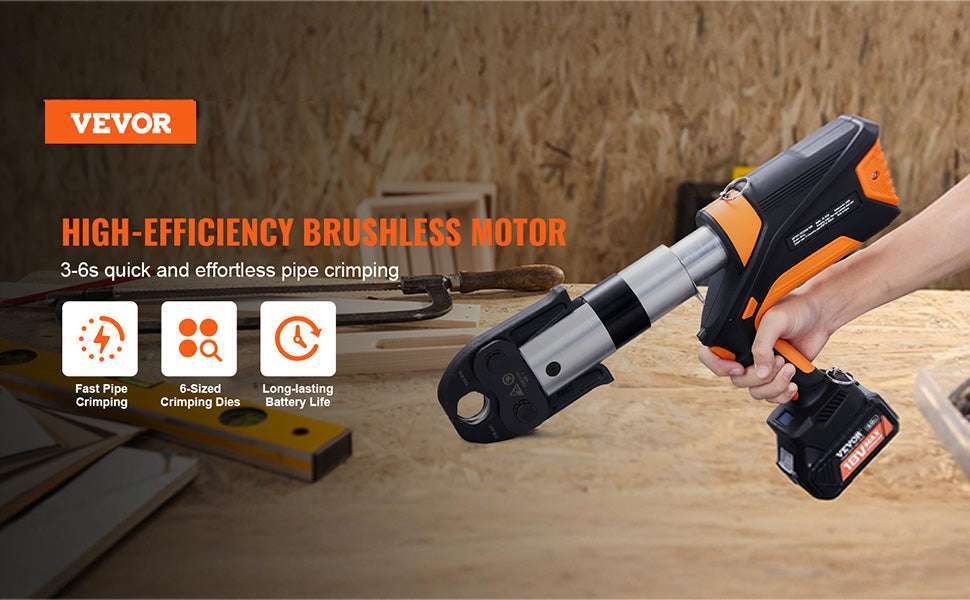 18V Electric Pipe Press Tool Kit with 6 Jaws for Copper, PEX & Steel-20V / United States