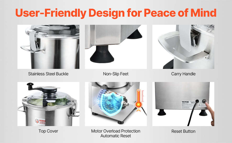 19 Qt Stainless Steel Food Processor Vegetable Chopper-18L / United States