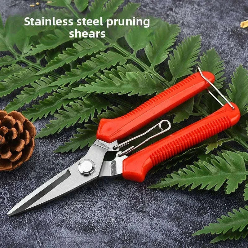 190mm Straight Head Pruning Shears for Precise Bonsai Trimming-JIAN002-Green