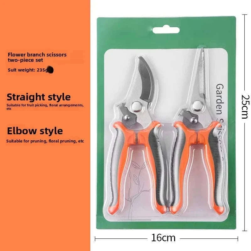 190mm Straight Head Pruning Shears for Precise Bonsai Trimming-JIAN002-Green