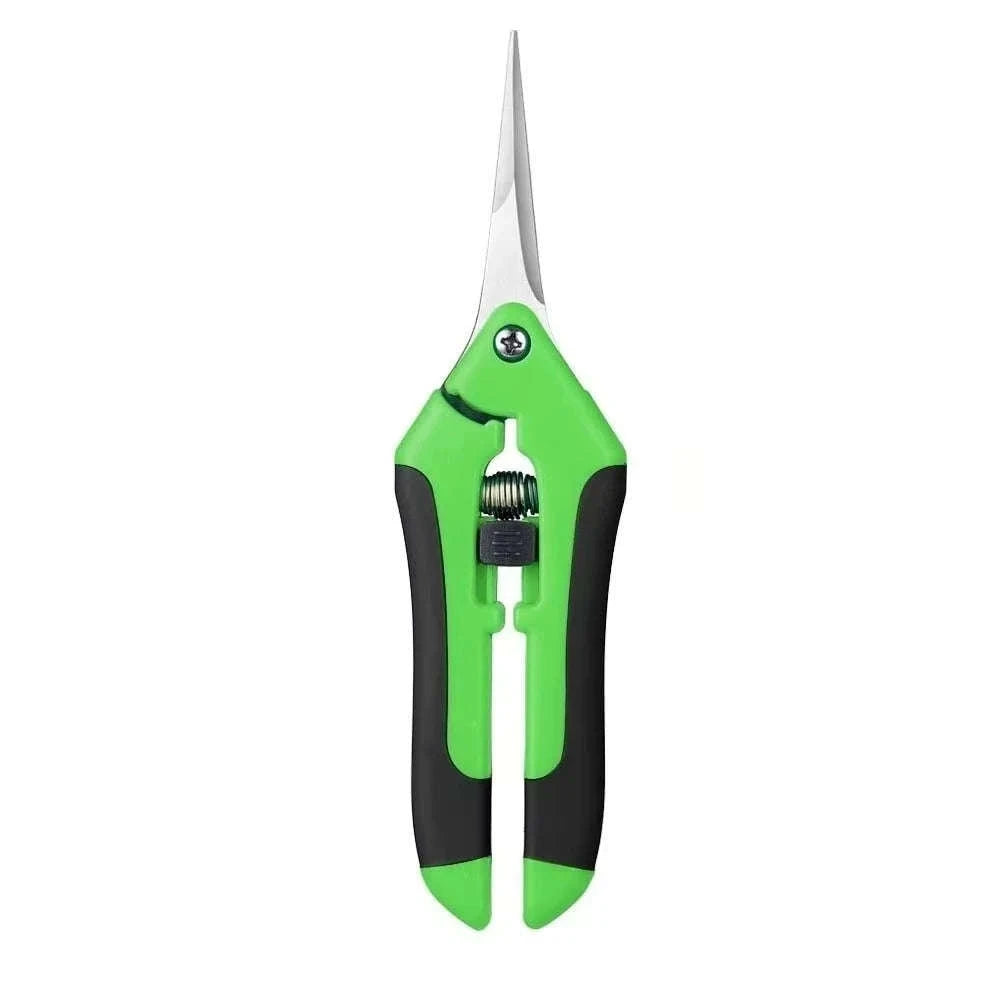 190mm Straight Head Pruning Shears Non-slip Handle Stainless Steel-JIAN002-Green