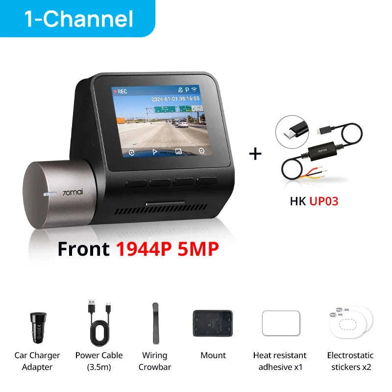 1944P HDR GPS Dash Cam with ADAS and Optional Rear Camera-2-Channel / Russian Federation / 128GB TF Card