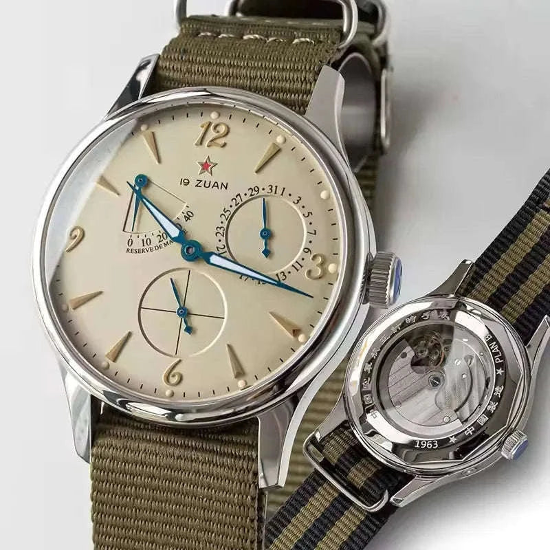 1963 Retro Pilot Men’s Automatic Watch 40mm, Sapphire Crystal, 5Bar-Yellow