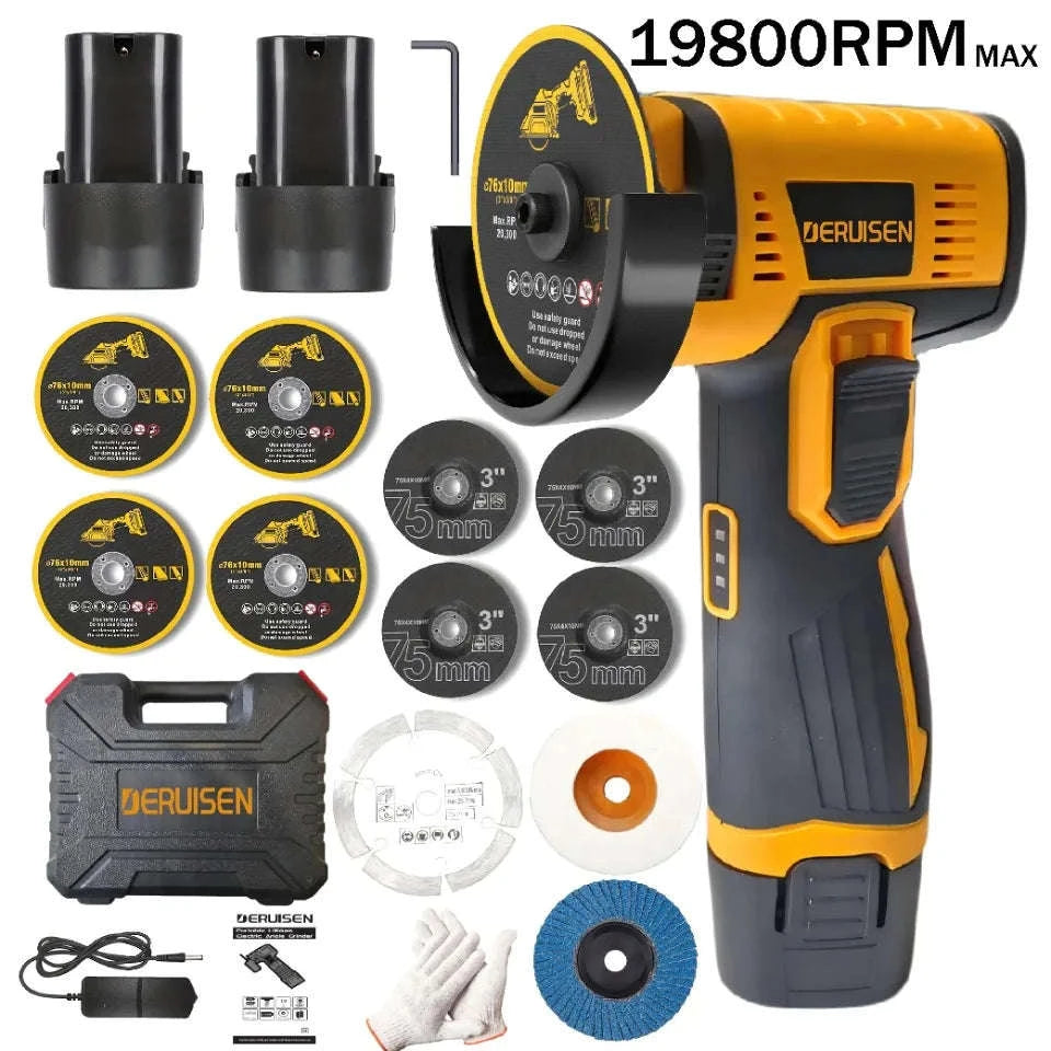 19800 RPM Mini Wireless Angle Grinder for Home DIY-Luxury 2batt toolbox / United States