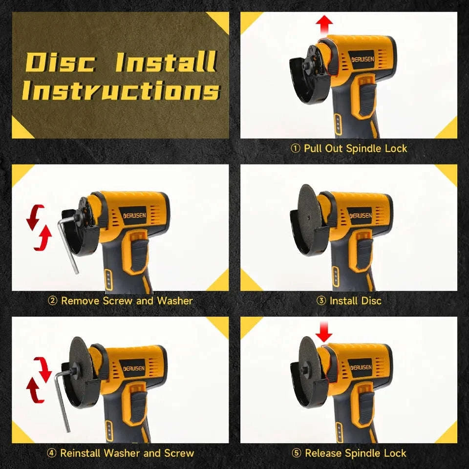 19800 RPM Mini Wireless Angle Grinder for Home DIY-Luxury 2batt toolbox / United States