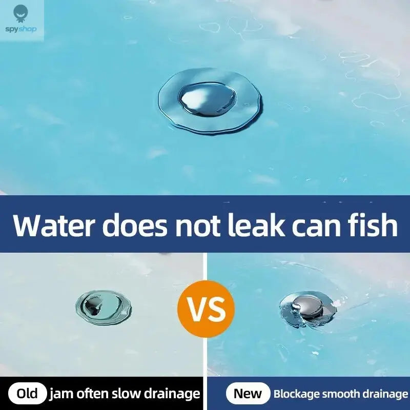 1PCS Washbasin Leak Plug, Stainless Steel Odor Proof Bouncing Core, Press Type Sink Drain, Universal Accessory for Washbasin Spy-shop.com