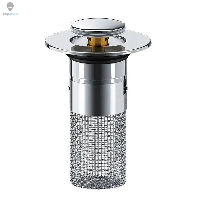 1PCS Washbasin Leak Plug, Stainless Steel Odor Proof Bouncing Core, Press Type Sink Drain, Universal Accessory for Washbasin Spy-shop.com